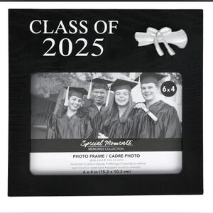 2025 Black Graduation Photo Frame with Silver Accents BNIB